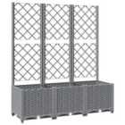 vidaXL Garden Planter w/ Trellis Light Grey 120x40x136cm PP