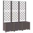 vidaXL Garden Planter w/ Trellis Brown 120x40x136cm PP