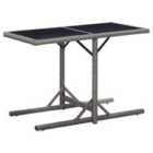 vidaXL Garden Table Anthracite 110x53x72cm Glass and Poly Rattan