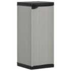 vidaXL Garden Storage Cabinet w/ 1 Shelf Grey and Black 35x40x85cm