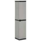 vidaXL Garden Storage Cabinet w/ 3 Shelves Grey & Black 34x40x168cm
