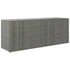 vidaXL Garden Storage Cabinet Grey 198x55.5x80cm Poly Rattan