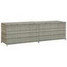 vidaXL Garden Storage Box Poly Rattan 200x50x60cm Grey