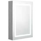 vidaXL LED Bathroom Mirror Cabinet Concrete Grey 50x13x70 cm