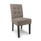 2 X Moseley Flax Effect Light Brown Dining Chairs In Black Legs