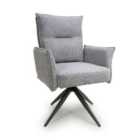 2 X Brunswick Textured Chenille Effect Light Grey Swivel Chairs