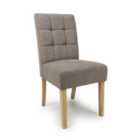 2 X Moseley Flax Effect Light Brown Dining Chairs In Light Brown Legs