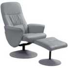 Homcom Pu Leather Armchair/Footrest Recliner - Light Grey
