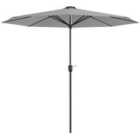 Outsunny Solar Patio Garden Parasol W/ Lights - Grey