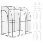 Outsunny Walk-in Lean To Plastic Greenhouse W/ Doors