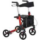 Homcom Folding Rollator Walker W/ Seat Storage Bag