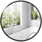 Kleankin Round Bathroom Mirror W/ Aluminium Frame, 40X40 Cm