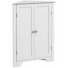 Kleankin Corner Bathroom Cabinet W/ Adjustable Shelf, White