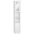 Kleankin Tall Narrow Bathroom Storage Cabinet With Mirror