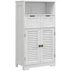 Kleankin Small Bathroom Storage Cabinet With Louvred Doors