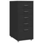 Vidaxl Mobile File Cabinet Black 28X41X69 Cm Metal