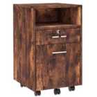 Vinsetto Mobile File Cabinet Lockable Storage - Brown