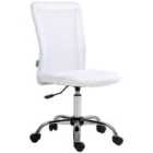 Vinsetto Armless Office Chair W/ Adjustable Height - White