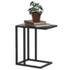 Homcom C Shape Side Table W/ Wood-effect Top, Black
