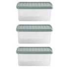 Wham Clip 6.02 10.5L Rectangular Box & Lid Clear/Green Milieu/Stone