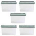 Wham Clip 6.03 14L Rectangular Box & Lid Clear/Green Milieu/Stone