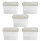 Wham Clip 10.02 25.5L Square Box & Lid Clear/Stone/Slate Gray