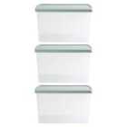 Wham Clip 13.02 62L Rectangular Box & Lid Clear/Green Milieu/Stone