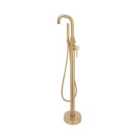 Scudo Core Collection Brushed Brass 0 Tap Hole Freestanding Bath Tap