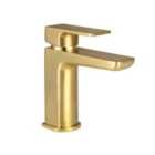 Scudo Muro Brushed Brass Deck Mounted 1 Handle Basin With Mixer Waste