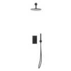 Scudo Core Collection Matt Black Concealed Shower with Fixed Head and Handset