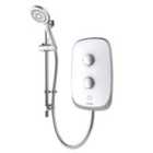 Aqualisa Evolve 9.5Kw Electric Shower W/ Adjustable Head - White/Satin Silver