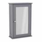 Bath Vida Priano Wall Mounted Mirrored Bathroom Cabinet Single, Grey