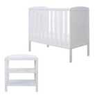 Ickle Bubba Coleby Space Saver 2 Piece Furniture Set And All Seasons Premium Pocket Sprung Mattress - White