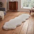 Super Teddy Beige Sheepskin 060 x 180cm Polyester Plain Shaggy Double Sheepskin