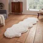Super Teddy Ivory Sheepskin 060 x 180cm Polyester Plain Shaggy Double Sheepskin