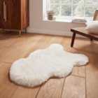 Super Teddy Ivory Rectangle 060 x 090cm Polyester Plain Shaggy Single Sheepskin