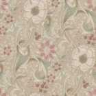 Grandeco Boutique Traditional Floral Trail Pvc-free Eco Wallpaper, Taupe Pink