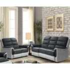 Sleepon Two Tone Contrast Fabric Recliner Sofa Set