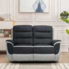 Sleepon Two Tone Contrast Fabric Recliner 2 Seater Sofa