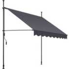 Tectake Awning - Retractable, Clamp, No-drill Installation Required
