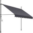 Tectake Awning - Retractable, Clamp, No-drill Installation Required