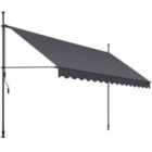 Tectake Awning - Retractable, Clamp, No-drill Installation Required