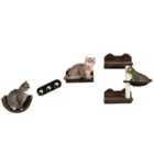 PawHut 4Pcs Wall Mounted Cat Tree Cat Wall Shelves W/ Scratching Post Dark Brown