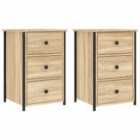 Vidaxl Bedside Cabinets 2 Pcs Sonoma Oak 40X36X60 Cm Engineered Wood