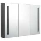 vidaXL LED Bathroom Mirror Cabinet 89x14x62 cm Grey