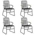 vidaXL Garden Chairs 4 pcs Black 58x59x85.5 cm PVC Rattan