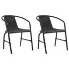 vidaXL Garden Chairs 2 pcs Plastic Rattan and Steel 110 kg