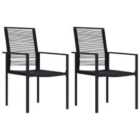 vidaXL Garden Chairs 2 pcs PVC Rattan Black