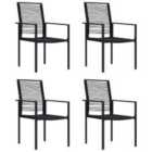 vidaXL Garden Chairs 4 pcs PVC Rattan Black