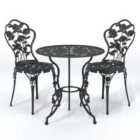 vidaXL 3 Piece Bistro Set Cast Aluminium Black
